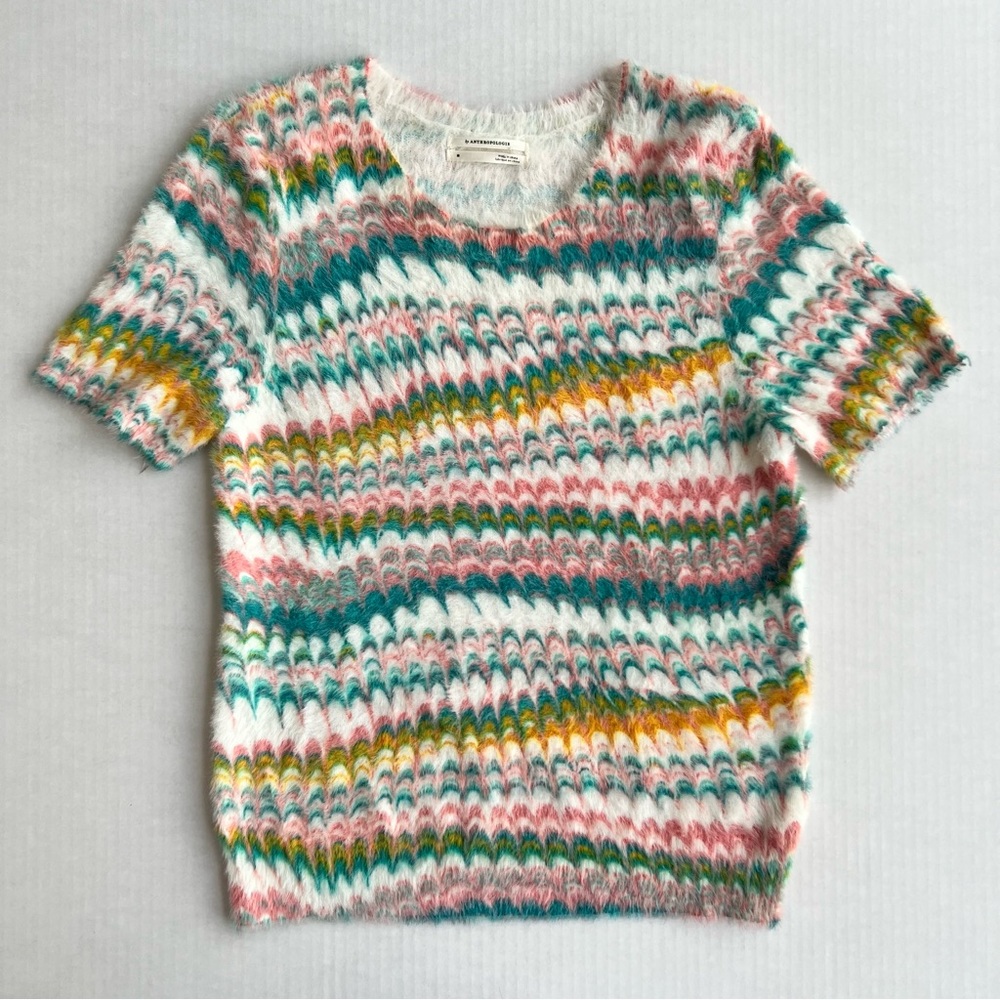 Anthropologie Women’s Pullover Sweater Marbled Eyelash Top Size Medium